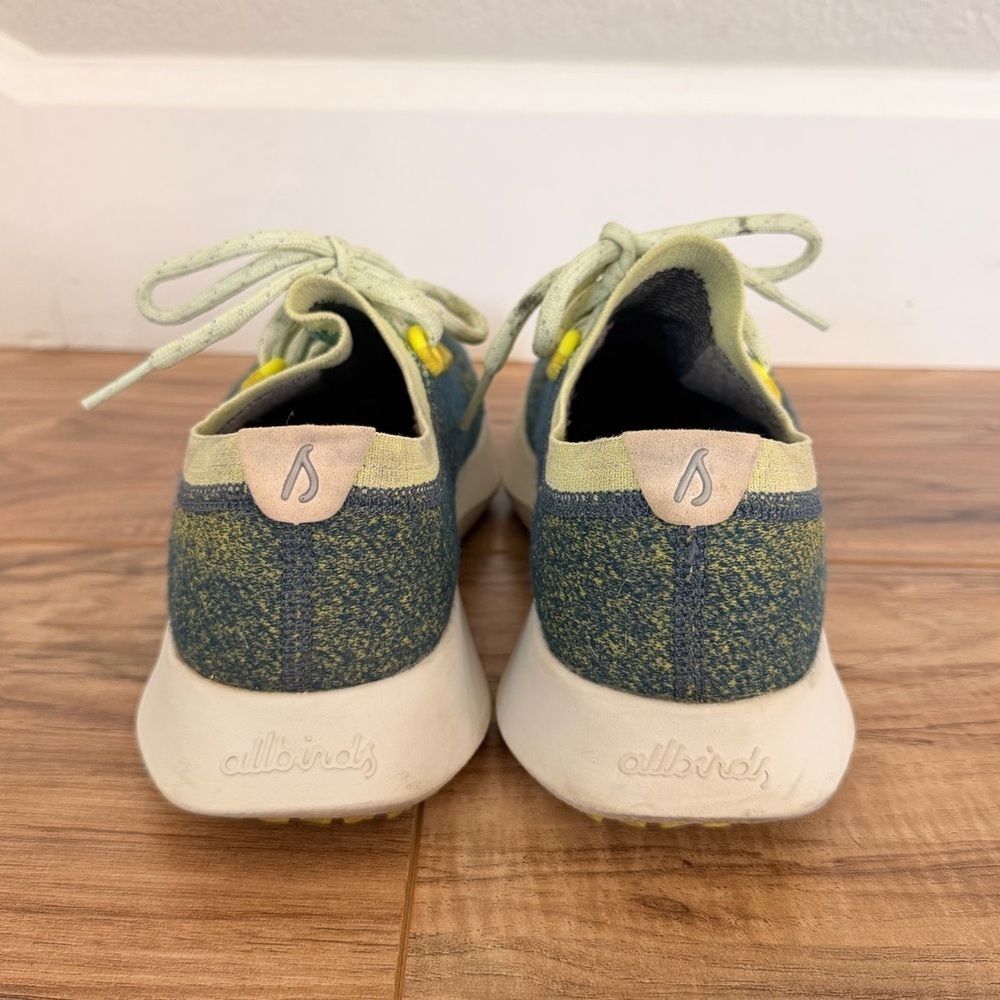 Allbirds Wool Dasher Mizzle Running Athletic Sneaker Green Yellow Size 7 - Picture 5 of 10